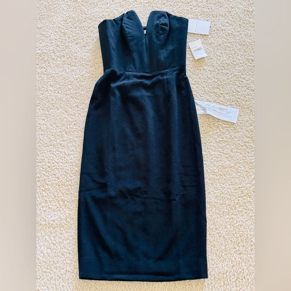 NWT Dress the Population Perla Strapless Corset V-neck Black Dress Sz XS